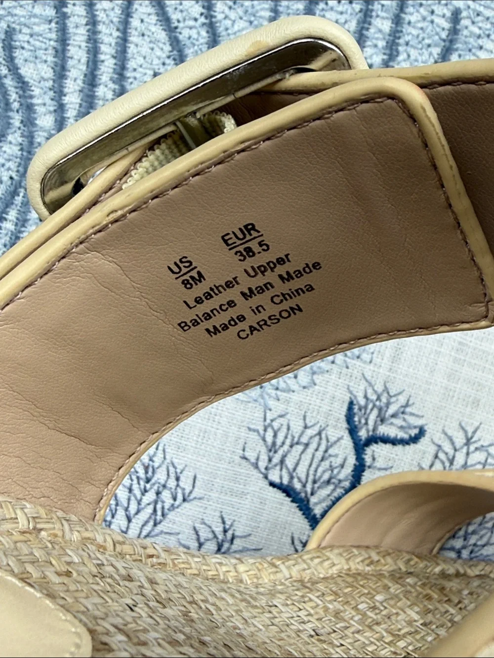 Sam Edelman Carson Espadrille Wedge Sandals Bleached Wheat Size 8